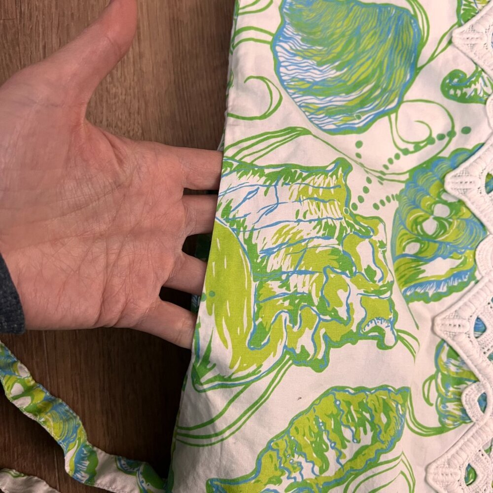 Lilly Pulitzer Jubilee Girls Seashell Green White Shift Dress Sz 4 - Picture 9 of 10